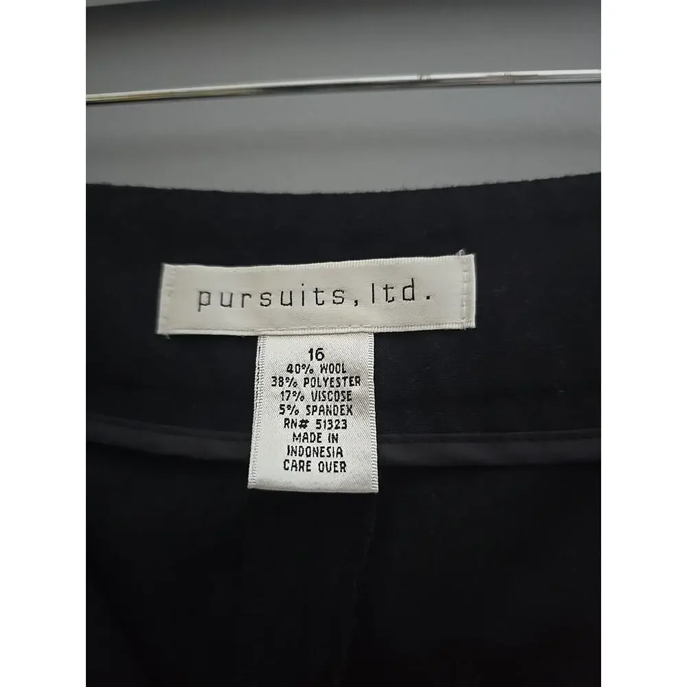 Pursuits‎ Ltd Black Straight Leg High Rise Career Casual Pants Womans Size 16